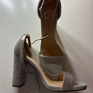 Elegant Silver High Heel Sandals